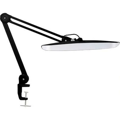 Adjustable LED Nail Lamp With Clamp, XL 2,200 Lumens LED Task Lamp, 24W, 182pcs LED Lamp Bead, Dimmable, 4 Level Brightness, 3 Light Modes, Desk Light For Home, Office, Workbench (CCT, White/Black)