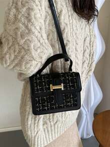 Bolso cuadrado de hombro y cruzado de moda para mujer, Colección Otoño/Invierno 2024