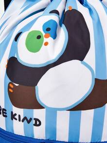 Balabala Kids' Large-Capacity Backpack, Cute & Practical School Bag - Blue and White - View 5