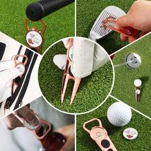 Golf Divot Repair Tool And Ball Marker Portable Foldable Magnetic Pop-Up Button Stainless Steel Tools - Multicolor - View 8