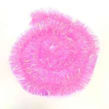 1pc, Translucent Glitter Tinsel Garland, Metallic Wire Trimming For Party/Birthday Decor, Shiny Pink, Soft Material, Length 2m, Width 10cm