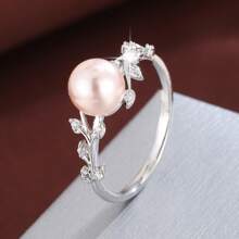 Elegant Copper Ring For Women With Branch And Leaf Design, Synthetic Zirconia, Versatile For Daily Wear & Gift Giving, All Seasons Suitable