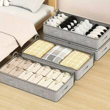 1 pezzo Scatola da riporre sotto il letto pieghevole, contenitore organizzativo in cotone casual anti-polvere, borsa per riporre sotto il letto pieghevole ad alta capacità anti-polvere e anti-umidità, design piatto salvaspazio