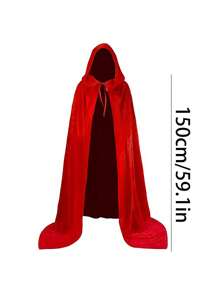 1PC Long Hooded Cloak Velvet Cape Witch Costume Cos Costume For Women Men