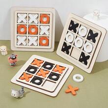 3 Sets 3 Colors Wood Tic Tac Toe Board Game XO Fun Family Games Sqaure Mixed Color 31.5~150x31.5~150x4.5~7.5mm 1 Set/Color - Multicolor - View 5