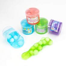 70ml Crystal Clear Slime Kit With White Furry Ball, Scented Slime Set, Crunchy Glitter Slime For Birthday Party Gift, Cute Charms Soft Non-Sticky Slime Putty Stress Relieving Toys