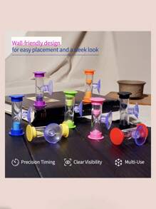 1pcs2-Minute Unbreakable Sand Timer, With Suction Cup - Rotatable Plastic Mini Clock, Suitable For Toothbrushes, Classrooms And Games, No Electricity Required, Classroom Timer | Vivid Design | Durable Plastic