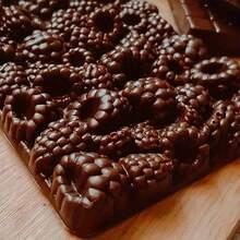 1/2/3 Pcs Raspberry Chocolate Silicone Mold, Fruit Pattern Chocolate Bar, Candy, Mousse, Dessert, Cake Decor, Baking Tool, Rectangle Handmade Soap, Candle, Resin Casting Mold - Coffee Brown - View 6