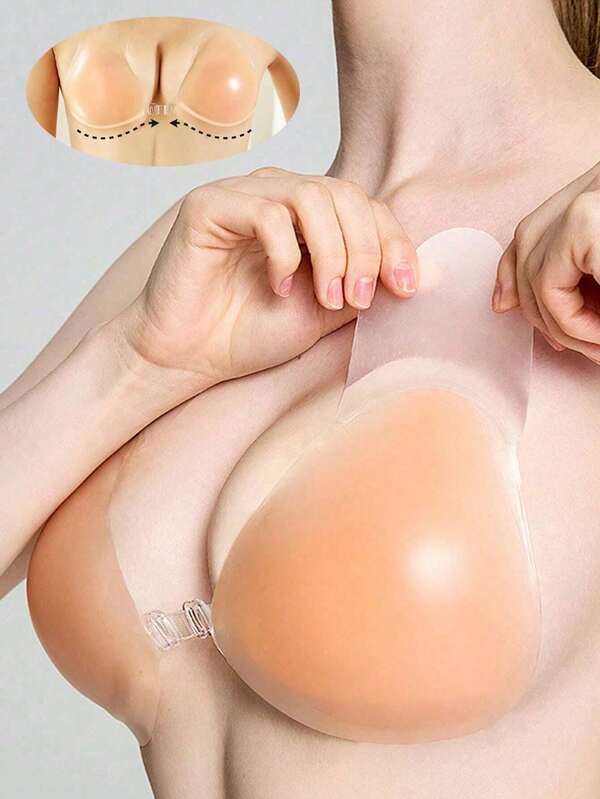 Silicone Backless Push Up Bra Invisible Adhesive Breast Lift Cleavage Enhancer Bra For Wedding, Swimwear