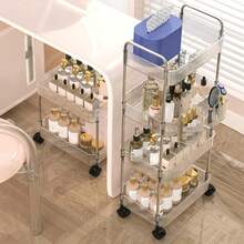 Thickened Acrylic Transparent Trolley With A Single-Layer Load-Bearing Capacity Of 10kg+360° Silent Wheels. Minimalist Kitchen/Coffee Shop Storage Rack, Ready To Use Without Installation. - 透明四層 - 查看 7
