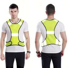 السترة العاكسة مصنوعة من قماش شبكي، مناسبة لركض الليل وركوب الدراجات