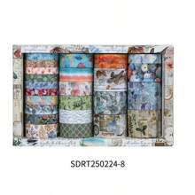 24pcs Assorted Vintage Ditsy Floral Washi Tape Set For Journaling And Scrapbooking Decorations (0.75cm*6rolls/1cm*4rolls/1.5cm*8rolls/2cm*1roll/2.5cm*3rolls/3cm*2rolls) Back To School