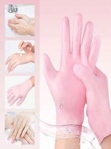 1/2 pares Juego de hidratación y alivio para manos y pies de silicona, hidratación intensiva, calcetines reutilizables de aloe vera, calcetines para spa nocturno, calcetines de gel antideslizante para talones, adecuados para mujeres y hombres con piel seca y pies ásperos, cuidado de los pies en casa, a usar con sus lociones y cremas favoritas