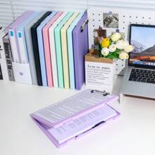 1 pezzo raccoglitore ad anelli A4 - in materiale PP durevole, con grande capacità, con design a doppio pulsante, adatto per uso in ufficio e da studente, organizer da scrivania, per il ritorno a scuola, forniture scolastiche