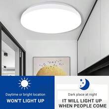 Kasotile Plafonnier LED Kasotile, Plafonnier LED avec détecteur de mouvement 6500K Lumière blanche froide, Plafonnier LED pour cuisine, salon, chambre, couloir, pièce, balcon