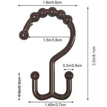 Mountain Shaped Double Hook Shower Curtain Hooks, Sliding Ball Curtain Rod Accessories For Home Bathroom Bathroom Decor