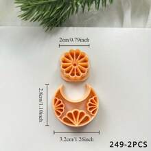2 Stücke Mond & Blume Weichton Formset, hochpräziser Schneidformensatz für handgemachte Geschenke, Haarspangen, Schmuck, Anhänger, Tonformwerkzeuge, DIY kreative dekorative Ohrringe, Broschen, Töpferei
