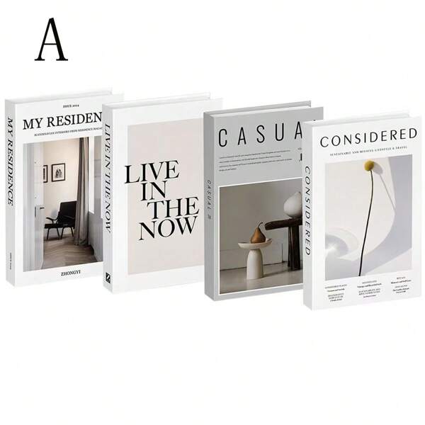 4pcs Foldable Decorative Fake Books, Minimalist Decor Bookshelf Accessories