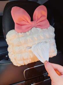 1 件装汽车纸巾盒蝴蝶结汽车纸巾盒汽车内饰用品 - 均碼 - 查看 7