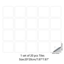 20 piezas de adhesivos de pared de cristal blanco duro para azulejos, adhesivos de pared autoadhesivos resistentes al aceite para renovación del hogar, baño y decoración, disponibles en tamaño 30x30 cm, cortables, adecuados para decoración del hogar, material de película de cristal talla grande grueso, resistente al desgaste y talla grande accesorios de pared, papel tapiz, artículos y decoración de cocina