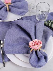 2-24pcs Handmade Woven Rope Bowknot Pink Rose Napkin Rings, Suitable For Party, Wedding, Valentine's Day, Home Daily Dining Table Decor - Multicolor - View 7