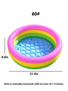 1 pieza Piscina inflable redonda, diseño de arcoíris colorido, extra grande y gruesa para adultos, uso en exteriores, jardín, patio trasero, fiesta de piscina de verano, artículos esenciales de playa, accesorios de playa, flotador de piscina