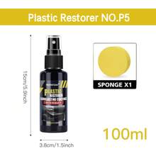 JB-XPCS 1PC 10oz Plastic Renovating Agent, Black Interior Dashboard Shine Restorer, Leather Sofa Seat Care, Car Tire Enhancer