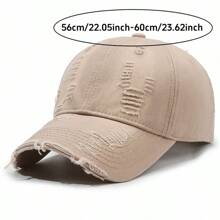 1pc Distressed Casual Denim Baseball Cap, Lightweight Adjustable Trucker Hat, Sun Protection, Woven Craft, Hand Wash/Dry Clean