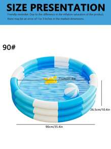 1pc Inflatable Round Swimming Pool, Blue/Pink/Yellow, Super Thick For Adults, Suitable For Outdoor, Garden, Backyard, Summer Water Party (24", 35", 39", 51", 59"), Beach Essentials, Beach Accessories, Pool Float