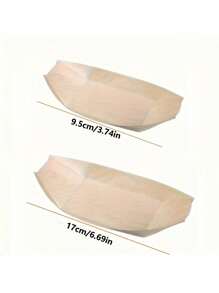 50pcs Disposable Paper Boats, Sushi Wooden Paddle Boat Snack Chips Packaging Box, Perfect For Outdoor, Party, Picnic, Camping, Wedding, Celebration, Food Paper Container Dip Sauce Wooden Boat Box Ideal For Disposable Party Tableware