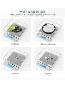 Tatukiko Small Digital Kitchen Scale, Stainless Steel Mini Jewelry Scale, Gram Scale, Gold Weigh Scale - Silver - View 7