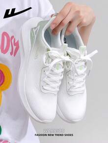 WARRIOR 1 Pair Women's Low-Top Sneakers, Casual Outdoor Flat Shoes, Lightweight Breathable Skateboard Inspired Fashion Sport Shoes, Comfortable Canvas Thick Sole Street Style Athletic Trainers