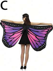 1 pieza Capa con forma de mariposa para actuación en escenario, disponible en trece colores, un accesorio de fotografía para cosplay y una capa con forma de mariposa de moda.
