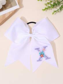 1 pieza Diadema con flores de tela bordadas y letras A-Z del abecedario en blanco, accesorios de moda para el cabello, regalo ideal para mejores amigas para uso diario y fiestas