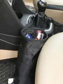 1/2pcs Universal Fit Portable Trash Canl Foldable Car MountedStorage Bag, Multi-Functional Polyester Fiber Portable TrashCan Organizer With Wide Top Opening Vent, Universal Fit ForVehicle Use