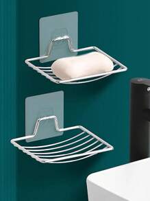 Suport pentru săpunieră cu design de drenaj, suport pentru burete de chiuvetă, săpunieră, rezistent la rugină și impermeabil, instalare ușoară, organizator de baie, fără găurire, organizator de duș, pentru depozitare în baie și decor interior și bucătărie