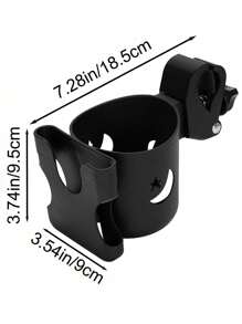 One Stroller Cup Holder And Mobile Phone Holder, Multi-Functional Stroller Accessory With Bottle And Mobile Phone Holder, Adjustable Clamp For Children 0-6 Years Old - Easy To Install