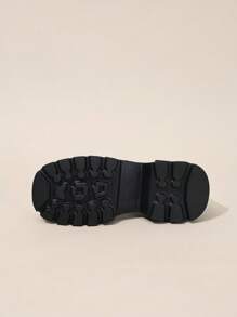 Punk Style Patchwork Hollow-Out Boots Short Boots For Women, Summer Thick Sole Mesh Breathable Metal Buckle Back Zipper Sandals
