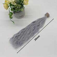 1pc SD/BJD Cotton Doll Wig, Handmade DIY Solid Color Wave 30cm Wig Extension, Doll Wig