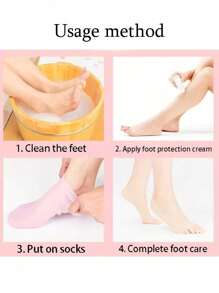 1/2 pares Juego de hidratación y alivio para manos y pies de silicona, hidratación intensiva, calcetines reutilizables de aloe vera, calcetines para spa nocturno, calcetines de gel antideslizante para talones, adecuados para mujeres y hombres con piel seca y pies ásperos, cuidado de los pies en casa, a usar con sus lociones y cremas favoritas