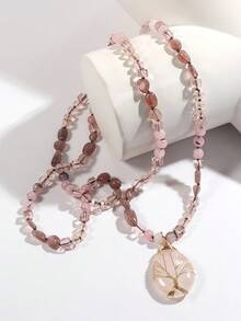 Bohemian Style Tree Of Life Pendant Necklace - Natural Tiger's Eye Stone, Handcrafted With Oval Amber, Golden Accents, Black And Brownish-Orange, For Men And Women Necklaces For Women Jewelry Women Accessories Women - Pendant Necklace - View 17