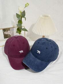 2pcs Washed Embroidered Animal Print Baseball Cap, Suitable For Daily Wear - Multicolor - View 15