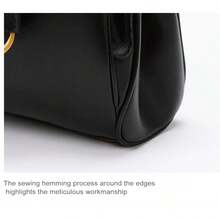 Genuine Leather Shoulder Bags For Women, Designer Handbags Women, Black Purses And Bags Ladies,  Travel Essential, Valentine's Day  Gifts Women, Luxury Brand Large-Capacity Bags, High-Quality Cowhide Crossbody Tote Bags, Armpit Bag, Lock, Multi-Compartment, Adjustable Shoulder Strap - 黑色 - 查看 9