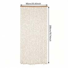 SanBouSi Bambus Holz Perlenvorhang, Bambus und Holz Türöffnung Vorhang, Türvorhang