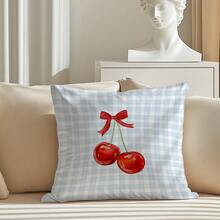 1 Vỏ gối trang trí họa tiết nơ kẻ caro xanh đơn giản, vải nhung đào thân thiện với da một mặt, vỏ gối 45*45CM thích hợp để trang trí trong nhà, trang trí tiệc, quà tặng vỏ gối trang trí - Nhiều màu - Xem 7