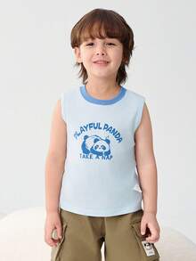 Balabala Kids' Cotton Tank Top, Breathable & Lightweight Summer Undershirt - Ice Blue - View 1