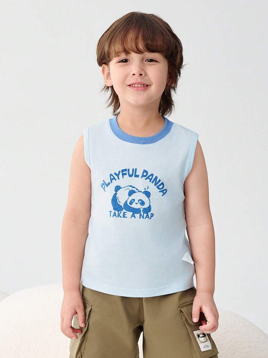 Balabala Kids' Cotton Tank Top, Breathable & Lightweight Summer Undershirt - Ice Blue - View 1