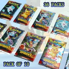 pokemon 36 Packs/360 Pcs Photo Cards For Collectors, TCG Battle Card Boxes, Pokemon Holographic Foil Trading Card Game (TCG) Booster Packs, 10 Pcs/9 Pcs Random Cards Per Pack - Including Pikachu And Rare Holographic, Trading Card Game Anime Party Gifts, Student Collection Game Cards, Holiday And Christmas Gifts