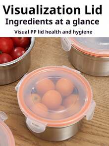 Stainless Steel Airtight Meal Prep Containers. Leak-Proof, Portable, Fridge & Freezer Friendly, Microwave Friendly. Stainless Steel Lunch Box For Long-Lasting Food Freshness, Kitchen Storage Solution - Multicolor - View 4