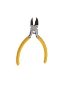 1-częściowy obcinak do drutu, narzędzie do cięcia kabli, szczypce dla elektryków, narzędzie do naprawy urządzeń elektrycznych w ogrodzie, precyzyjny obcinak do drutu, obcinak do gwintów, superostry i antypoślizgowy, do ścinania i gięcia zbrojenia (żółty), do delikatnych części